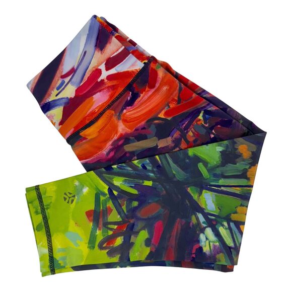 Just Live Activewear Race Time Cropskin Leggings Womens XSmall Fiery Maple Capri - Picture 8 of 9